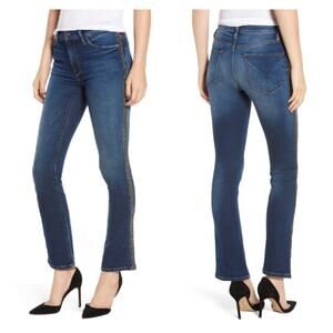 Hudson Nico Mid-rise Cigarette Jeans With Metallic Stripe size 28